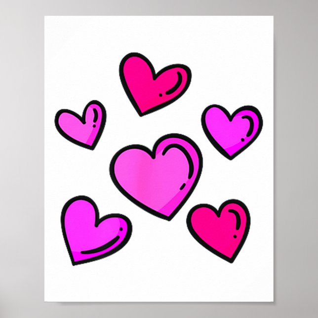 Valentines Day Hearts Love Graphic  Poster (Framsidan)