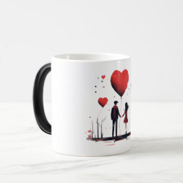 Valentines Day Hearts Magisk Mugg