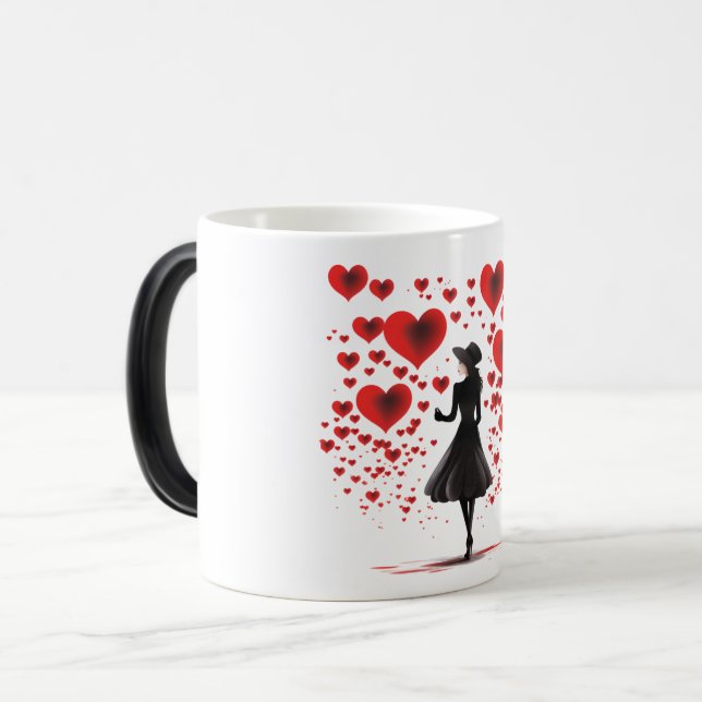 Valentines Day Hearts Magisk Mugg (Framsida vänster)