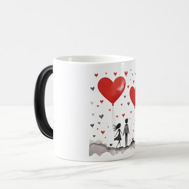 Valentines Day Hearts Magisk Mugg (Framsida vänster)