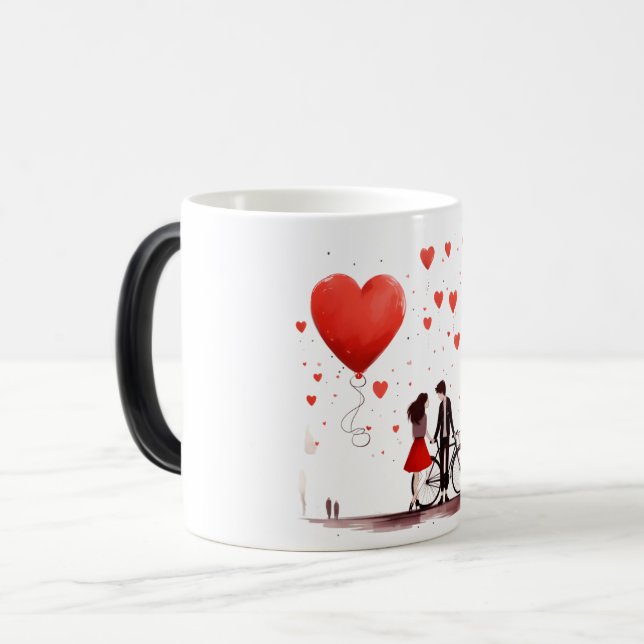 Valentines Day Hearts Magisk Mugg (Framsida vänster)