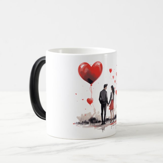 Valentines Day Hearts Magisk Mugg (Framsida vänster)