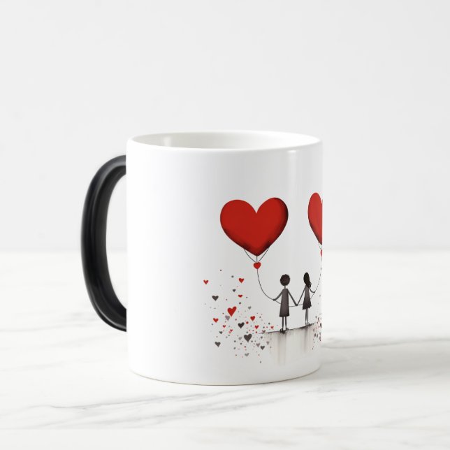 Valentines Day Hearts Magisk Mugg (Framsida vänster)