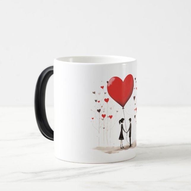 Valentines Day Hearts Magisk Mugg (Framsida vänster)