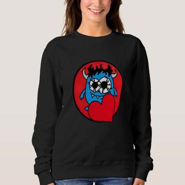 Valentine's Day hearts monster  4 T Shirt (Framsida)