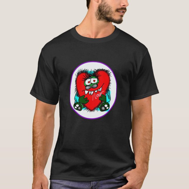 Valentine's Day hearts monster  9 T Shirt (Framsida)