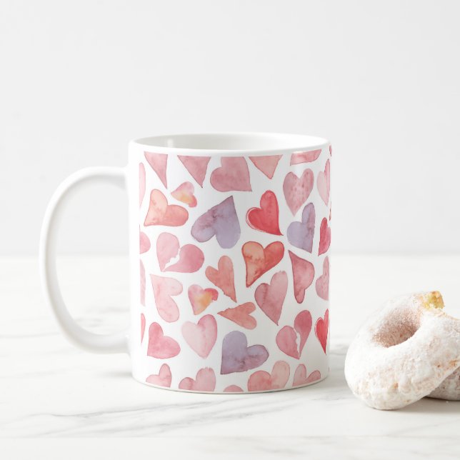 Valentines Day Hearts Mug Kaffemugg (Med munk)