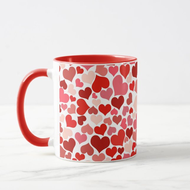 Valentine's Day Hearts Pattern Mugg (Vänster)