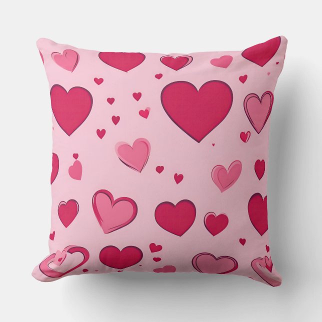Valentines day Hearts Pillow 01 Kudde (Framsida)