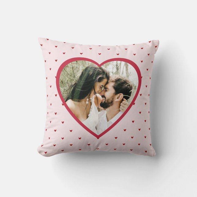 Valentine's Day Hearts Red Photo Kudde (Framsida)