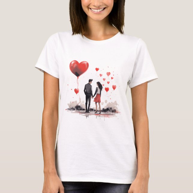 Valentines Day Hearts T Shirt (Framsida)