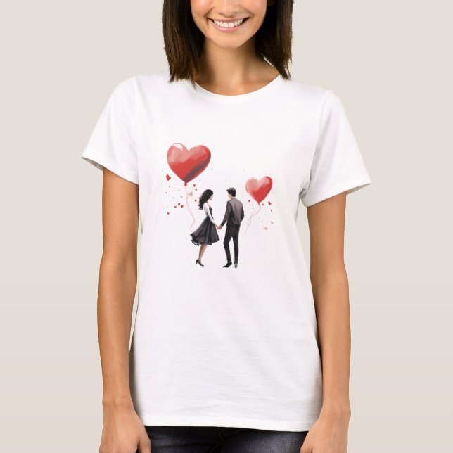 Valentines Day Hearts T Shirt (Framsida)