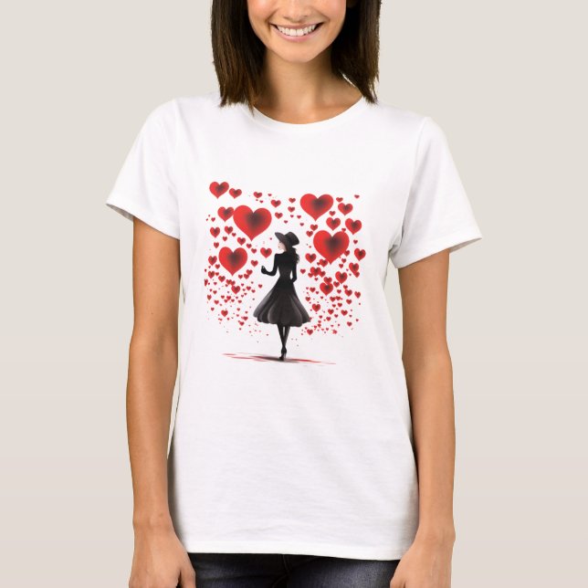 Valentines Day Hearts T Shirt (Framsida)