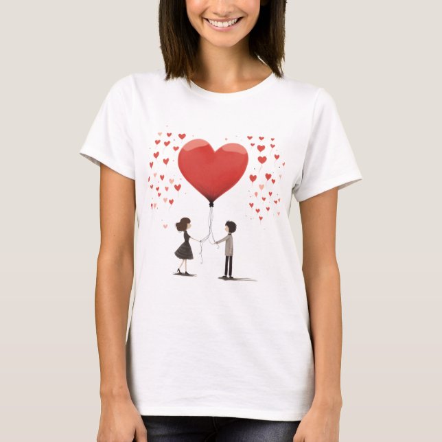 Valentines Day Hearts T Shirt (Framsida)