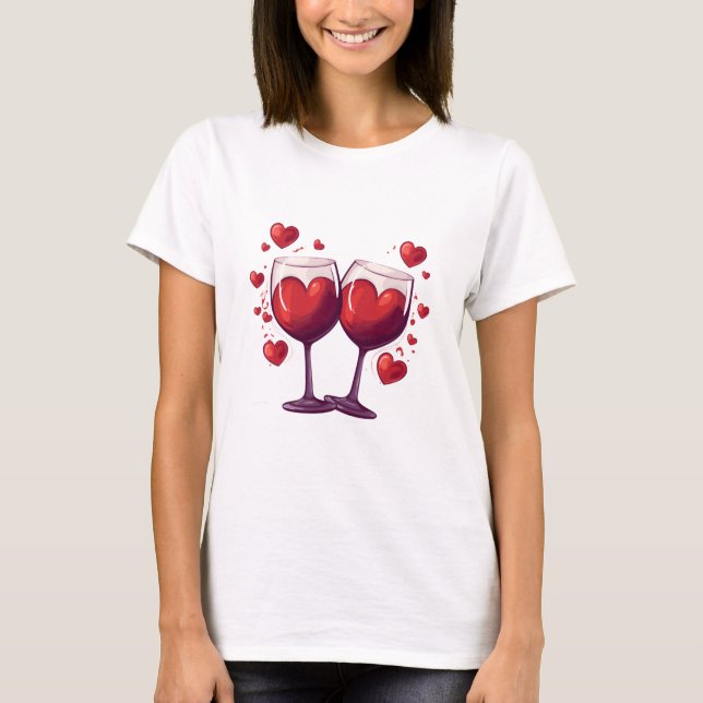 Valentines Day Hearts T Shirt (Framsida)