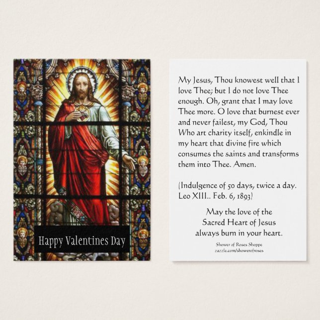 Valentines day Heliga Cards Helig Heart of Jesus Visitkort (Framsida & baksida)