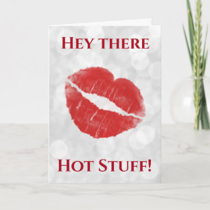 Valentines day Hett Saker Läppar Kiss Kort