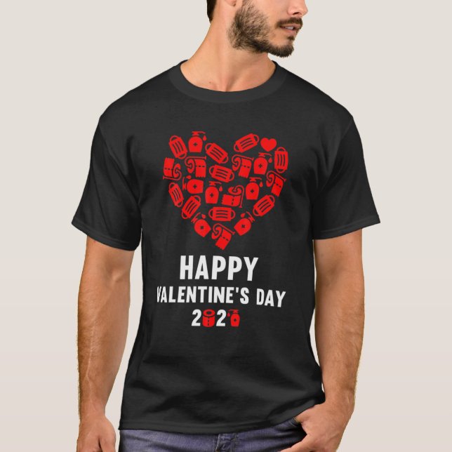 Valentines day hjärta i en mask t shirt (Framsida)