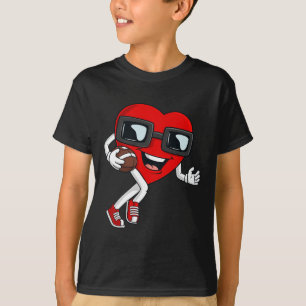 Valentines day-hjärta som går med fotbollsboxar t shirt