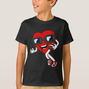Valentines day-hjärta som går med fotbollsboxar t shirt