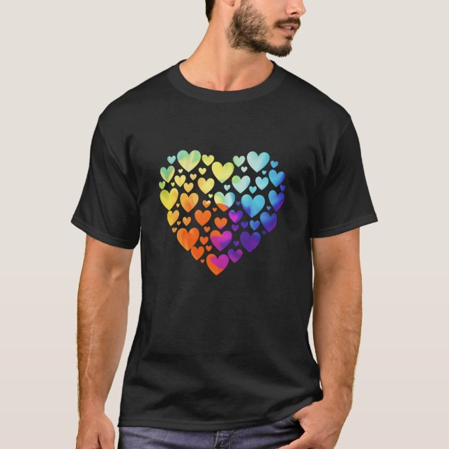 Valentines day Hjärtat Tie Dye T Shirt (Framsida)