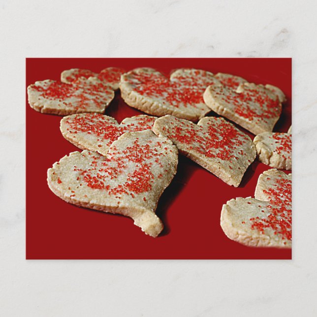 Valentines day Hjärtformade vykort för cookie (Framsida)