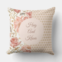 Valentine's Day, Hug and Kisses, Flowers, Pixels Kudde