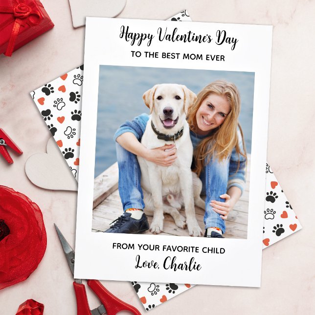 Valentines day HUND Cute Personlig Pet Photo Julkort (Skapare uppladdad)