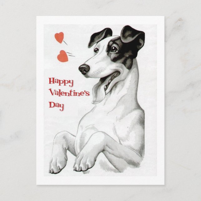 Valentines day Hund Helg Vykort (Framsida)