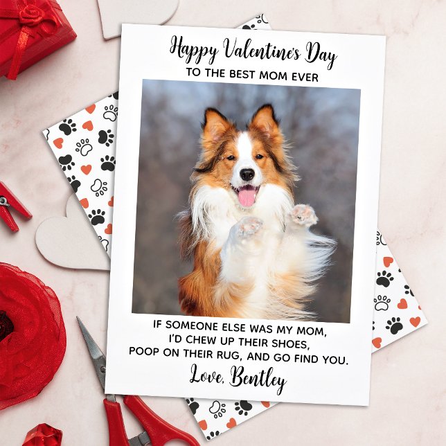Valentines day HUND MAMMA Anpassningsbar  Funny Pe Julkort (Skapare uppladdad)