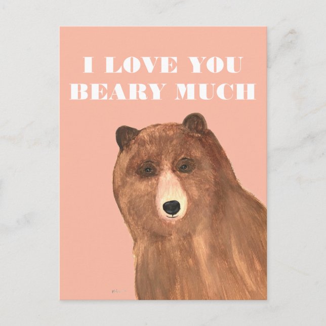 Valentines day I Kärlek Du Beary mycket Helg Vykort (Framsida)