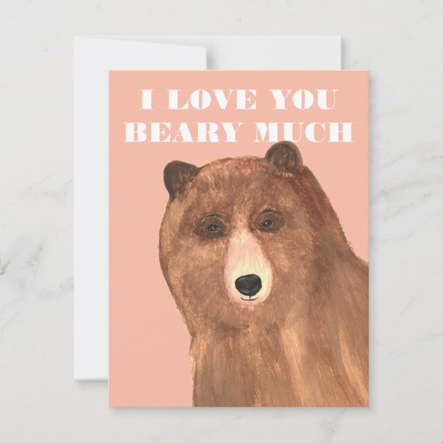Valentines day I Kärlek Du Beary mycket Julkort (Framsida)