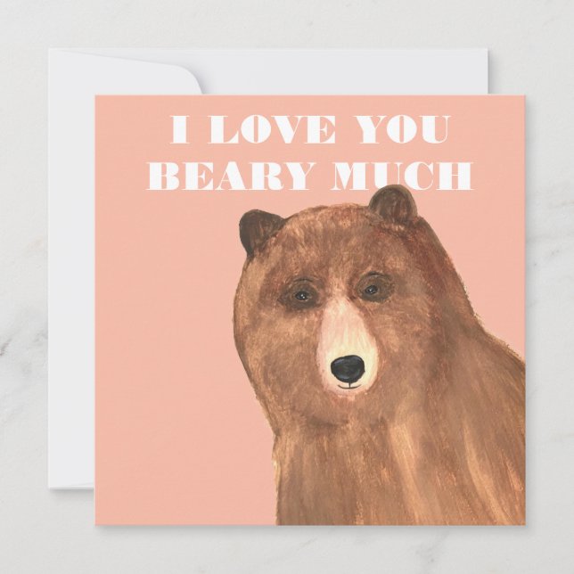 Valentines day I Kärlek Du Beary mycket Julkort (Framsida)