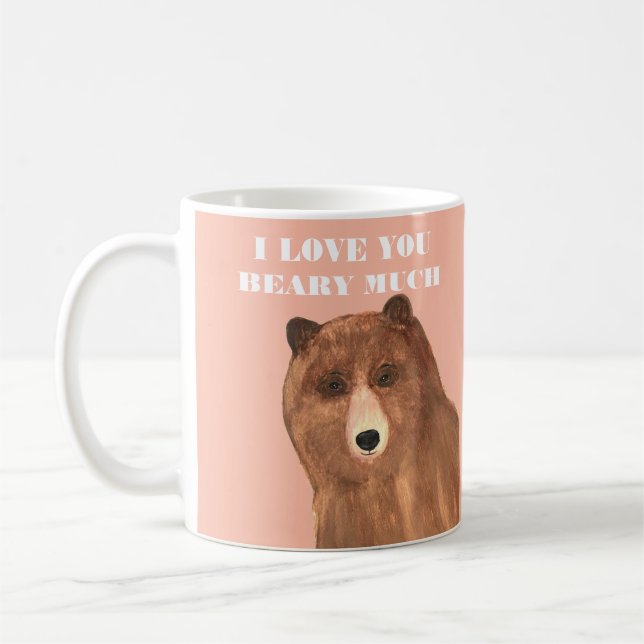 Valentines day I Kärlek Du Beary mycket Kaffemugg (Vänster)