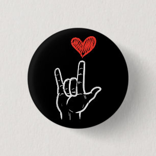 Valentines day I Kärlek Du har signerat ASL Heart Knapp