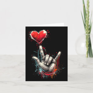 Valentines day I Kärlek du har signerat Asl Heart Kort