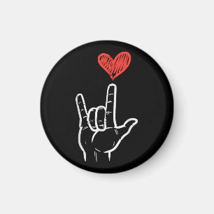 Valentines day I Kärlek Du har signerat ASL Heart Magnet