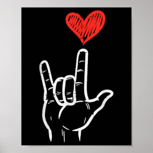 Valentines day I Kärlek du har signerat Asl Heart Poster