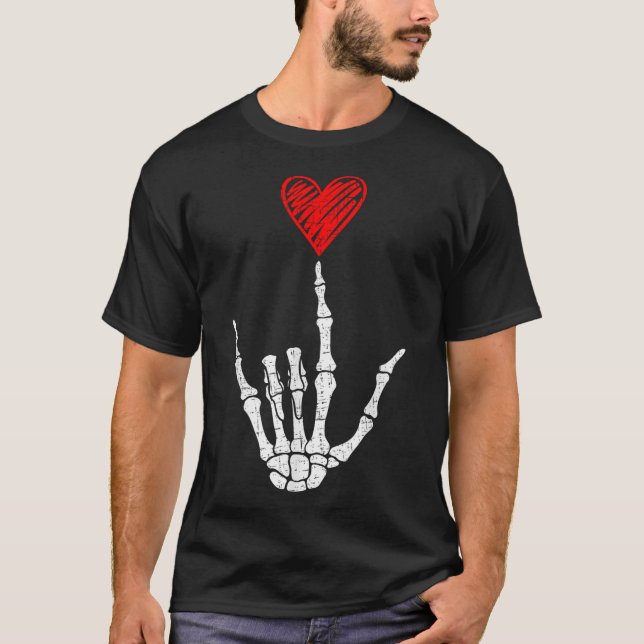 Valentines day I Kärlek du har signerat Asl Heart  T Shirt (Framsida)