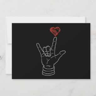 Valentines day I Kärlek du undertecknar ASL Heart Inbjudningar