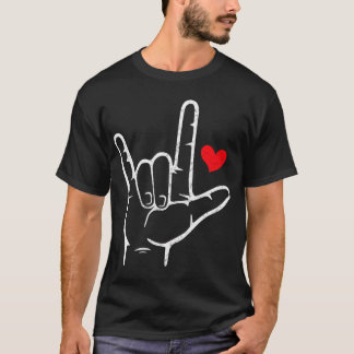 Valentines day I Kärlek du undertecknar Asl Heart  T Shirt