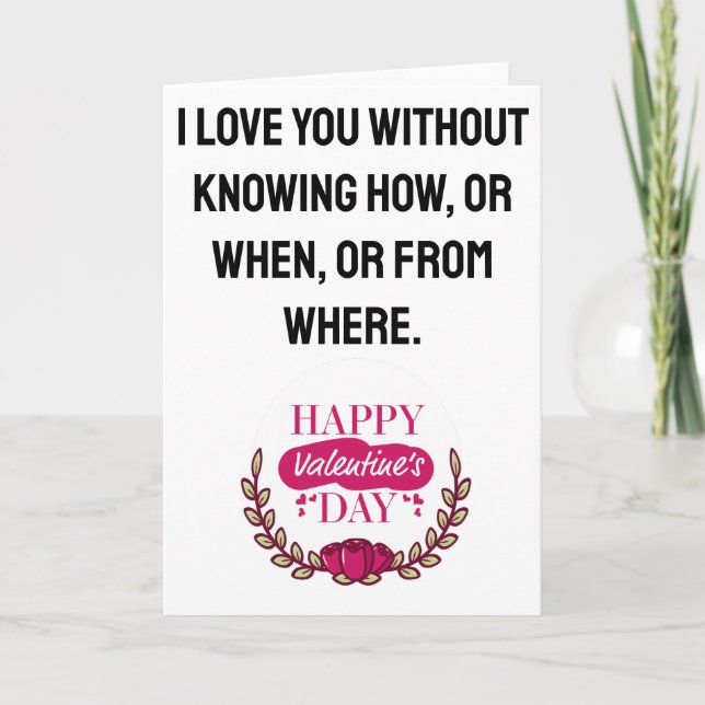 valentines day I kärlek du utan att veta hur Helgkort (Framsida)