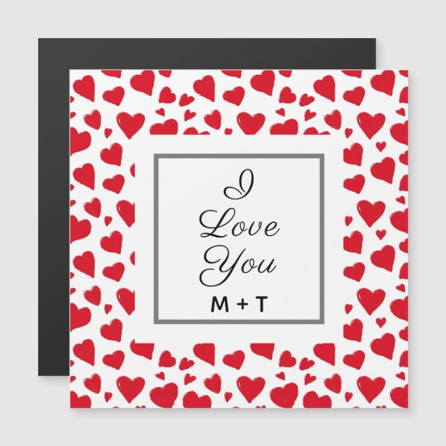 Valentines day I Kärlek You Red Hearts Personlig (Fram/baksida)