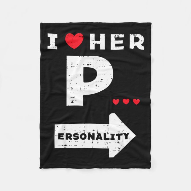 Valentines Day I Love Her Ity Matching Couple Men  Fleecefilt (Framsidan)