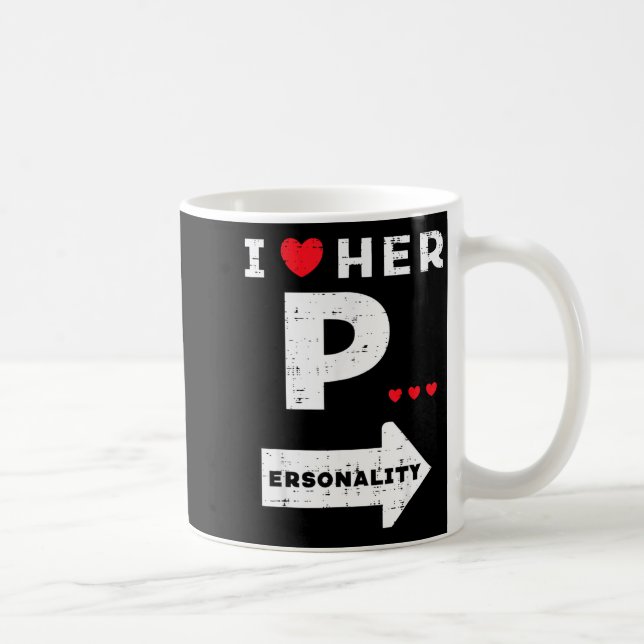 Valentines Day I Love Her Ity Matching Couple Men  Kaffemugg (Höger)