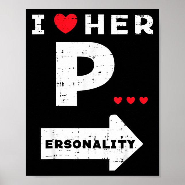 Valentines Day I Love Her Ity Matching Couple Men  Poster (Framsidan)