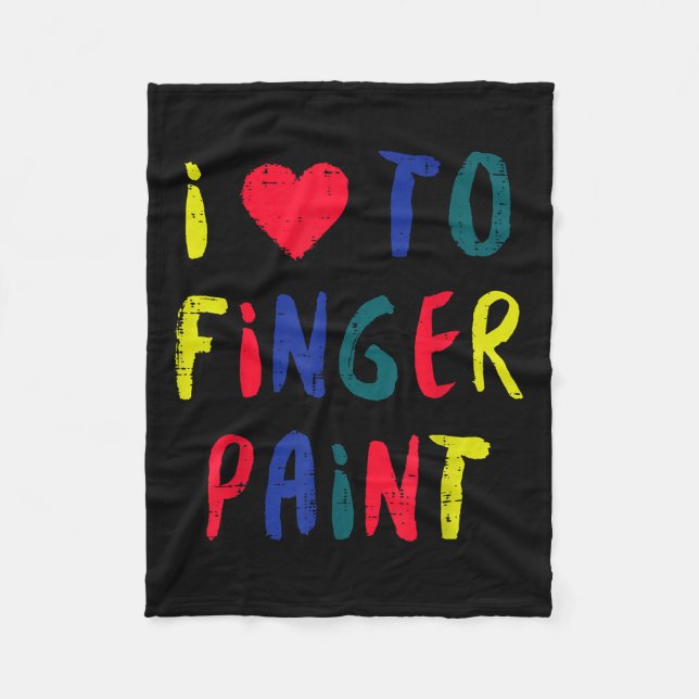 Valentines Day I Love To Finger Paint Matching Cou Fleecefilt (Framsidan)
