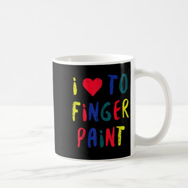 Valentines Day I Love To Finger Paint Matching Cou Kaffemugg (Höger)