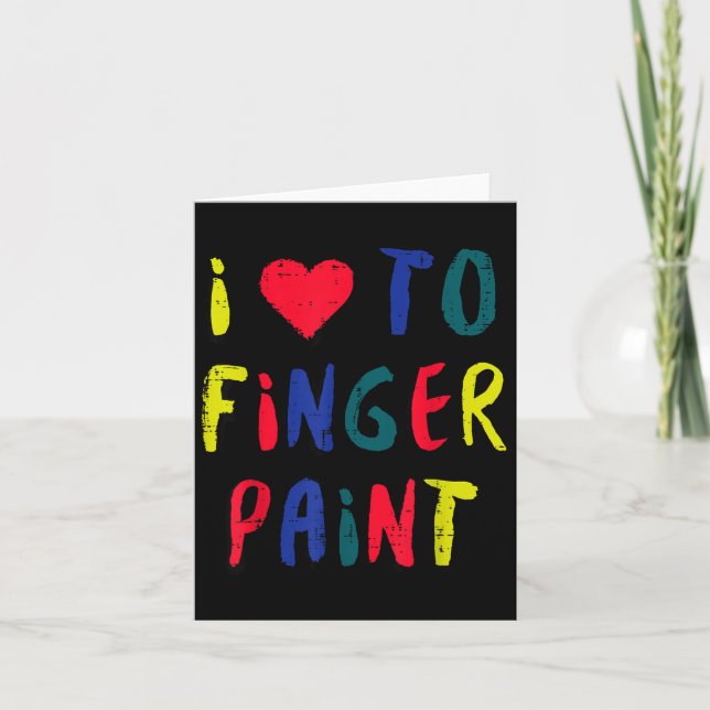 Valentines Day I Love To Finger Paint Matching Cou Kort (Framsida)