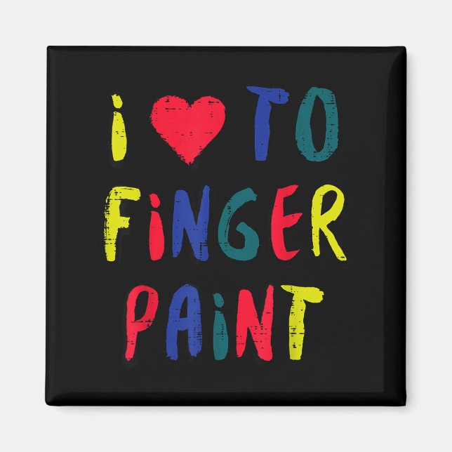 Valentines Day I Love To Finger Paint Matching Cou Magnet (Framsidan)